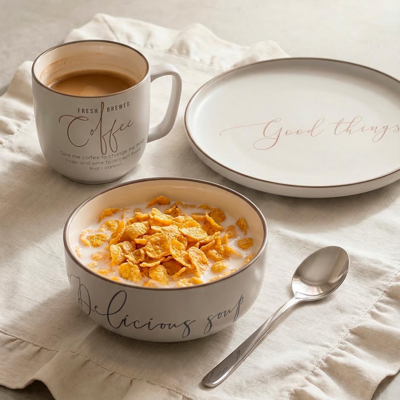 Набор посуды 3 предмета (фарфор) REGENT inox di PORCELLANA