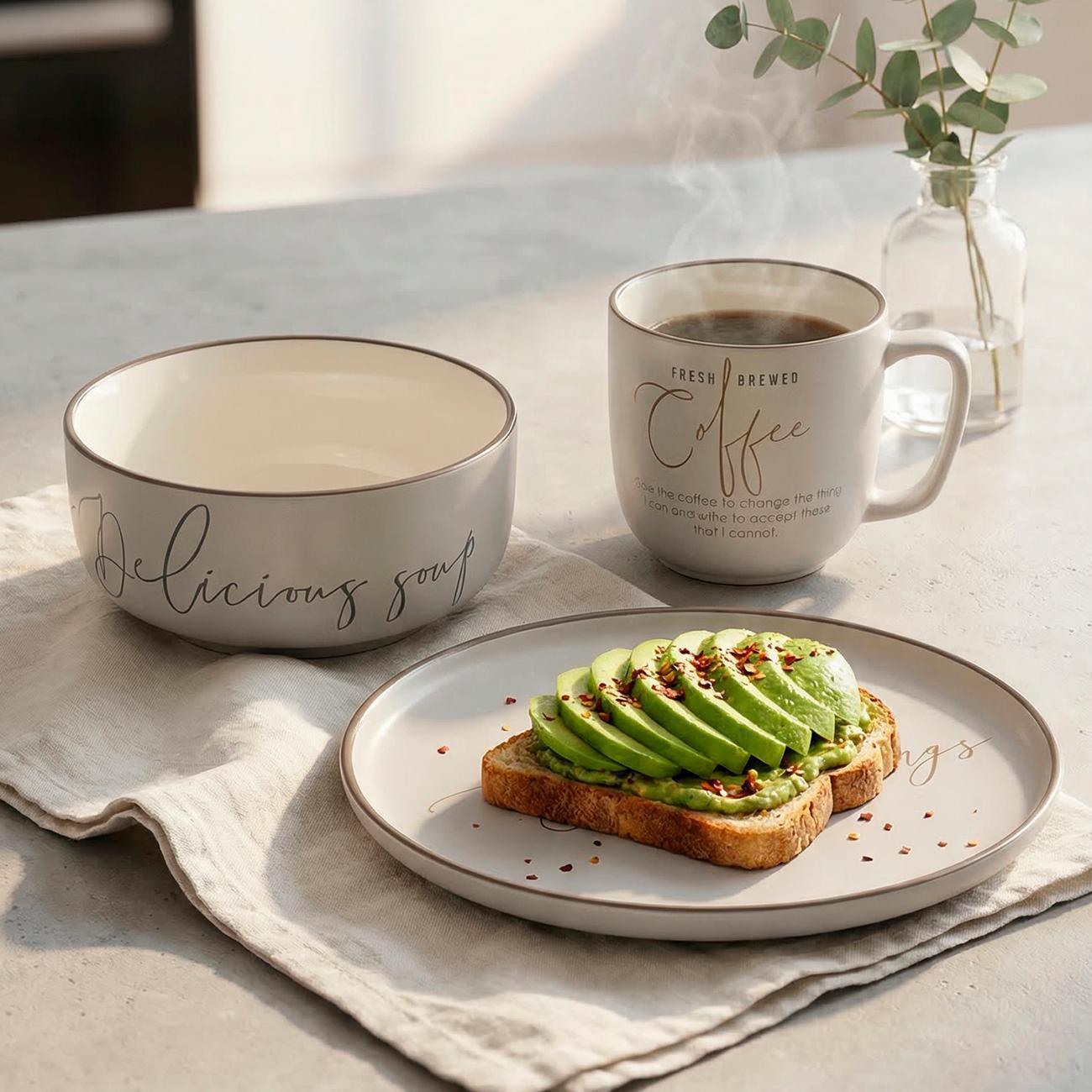 Набор посуды 3 предмета (фарфор) REGENT inox di PORCELLANA