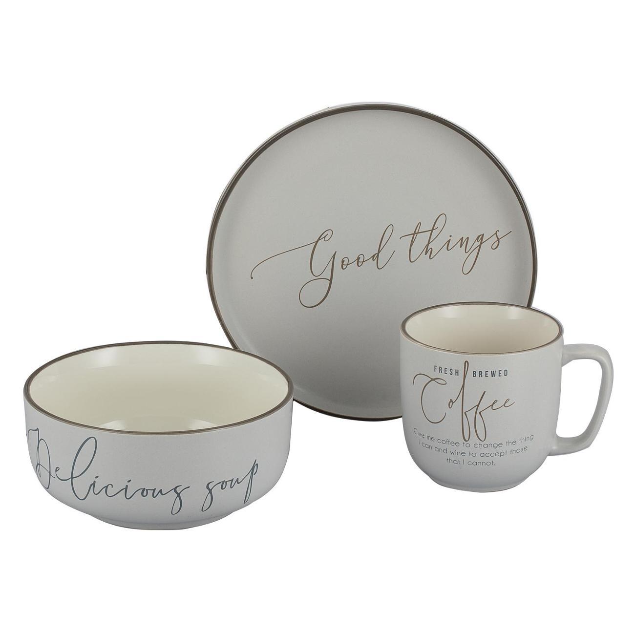 Набор посуды 3 предмета (фарфор) REGENT inox di PORCELLANA