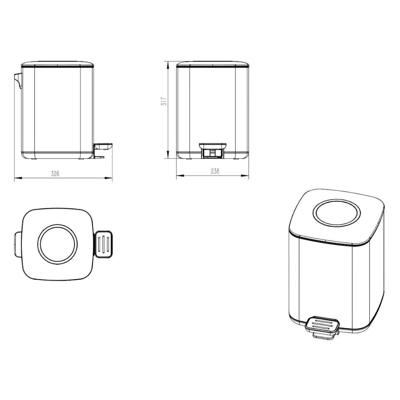 Ведро мусорное JAVA S-888-9W