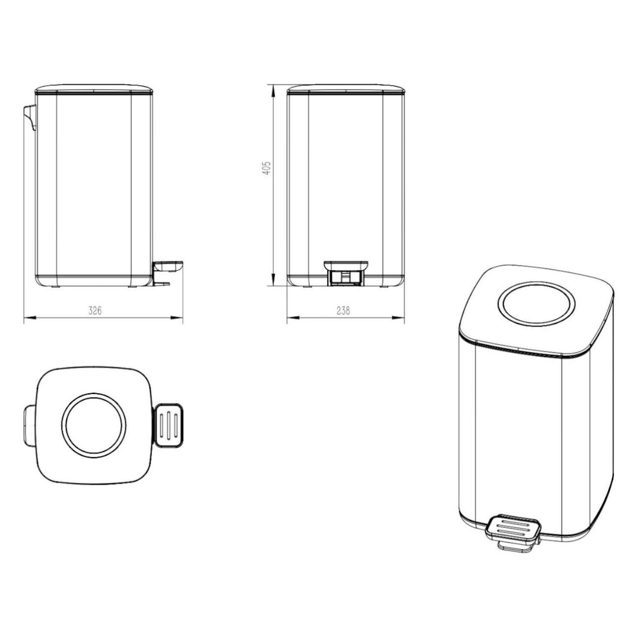 Ведро мусорное JAVA S-888-12Q