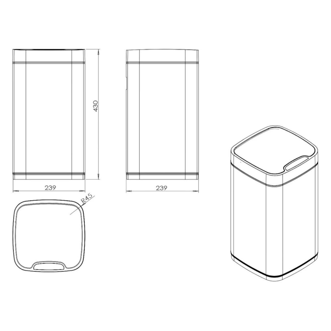 Ведро мусорное JAVA S-883B-12DG