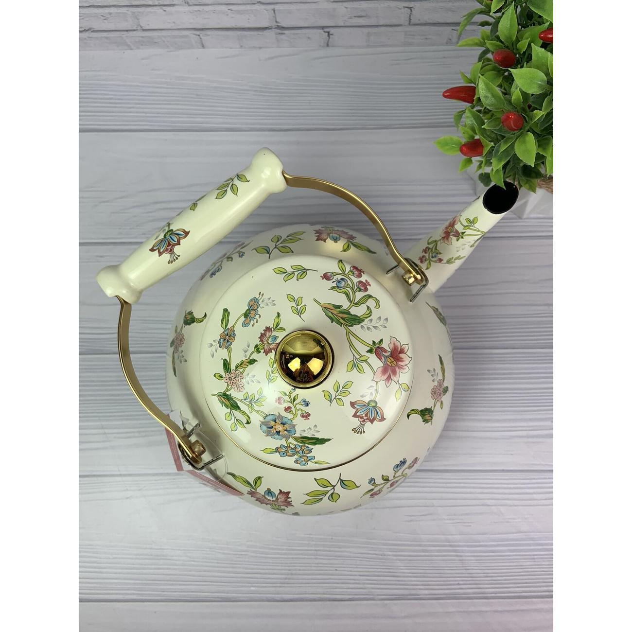 Чайник для плит Zeidan 4 л из эмалированной стали со складной ручкой