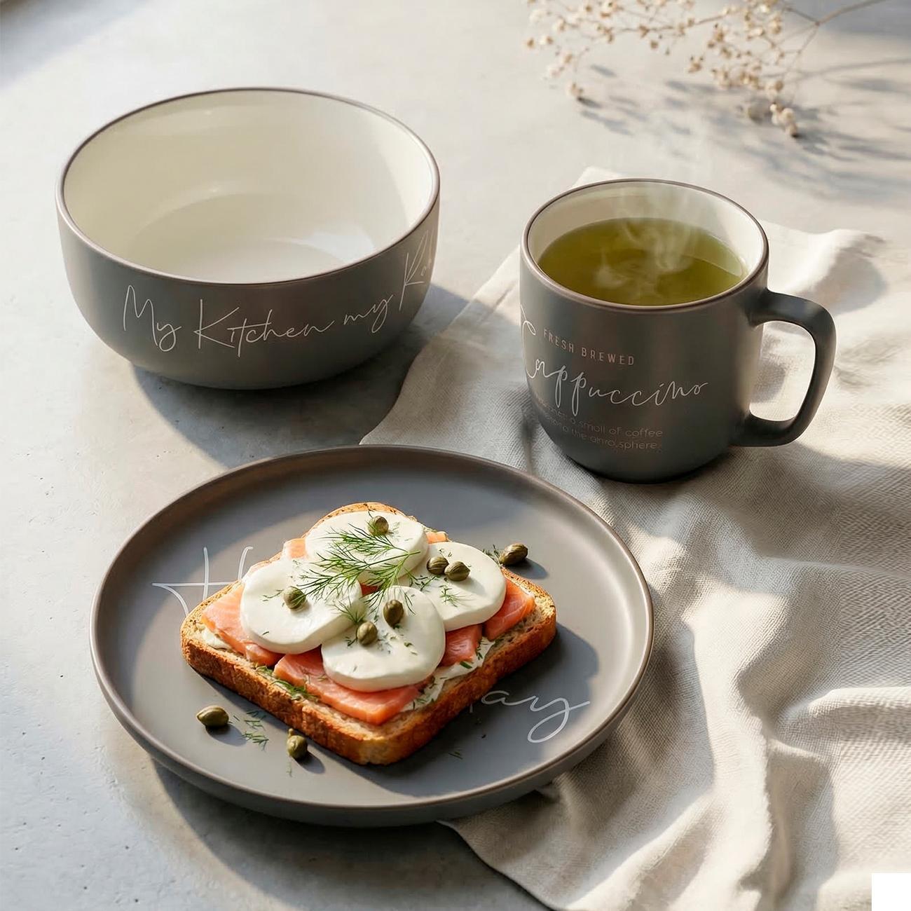 Столовый сервиз REGENT inox 3 предмета (фарфор) di PORCELLANA