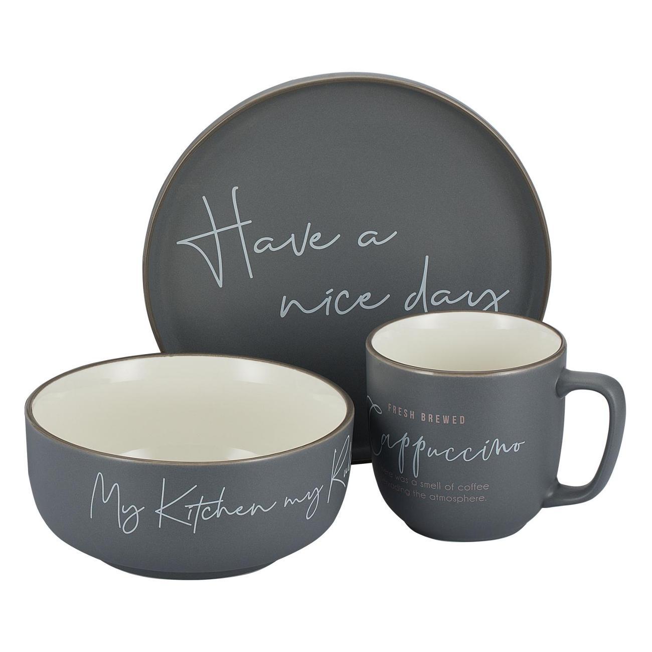 Столовый сервиз REGENT inox 3 предмета (фарфор) di PORCELLANA