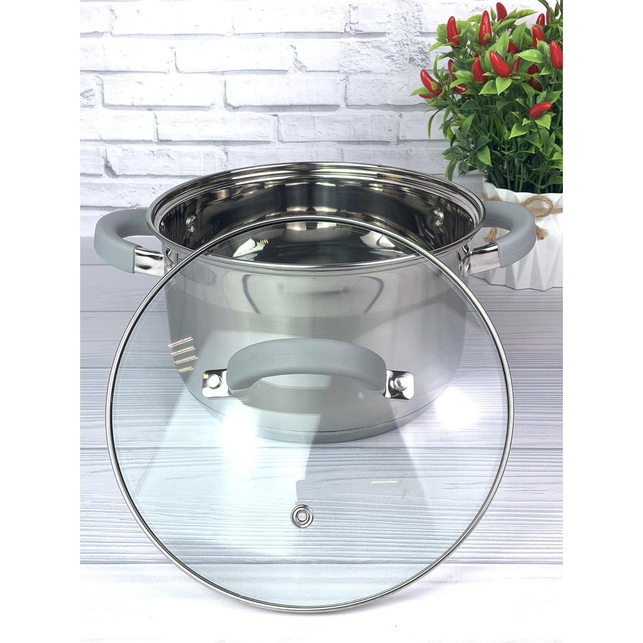 Кастрюля Эко-Поставка 2.9 л с крышкой и силиконовыми ручками