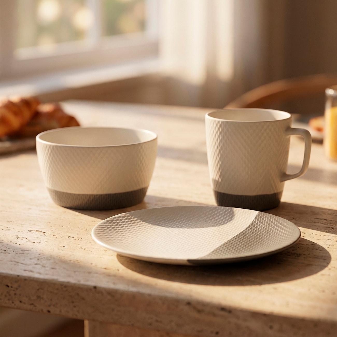 Столовый сервиз REGENT inox 3 предмета (фарфор) di PORCELLANA