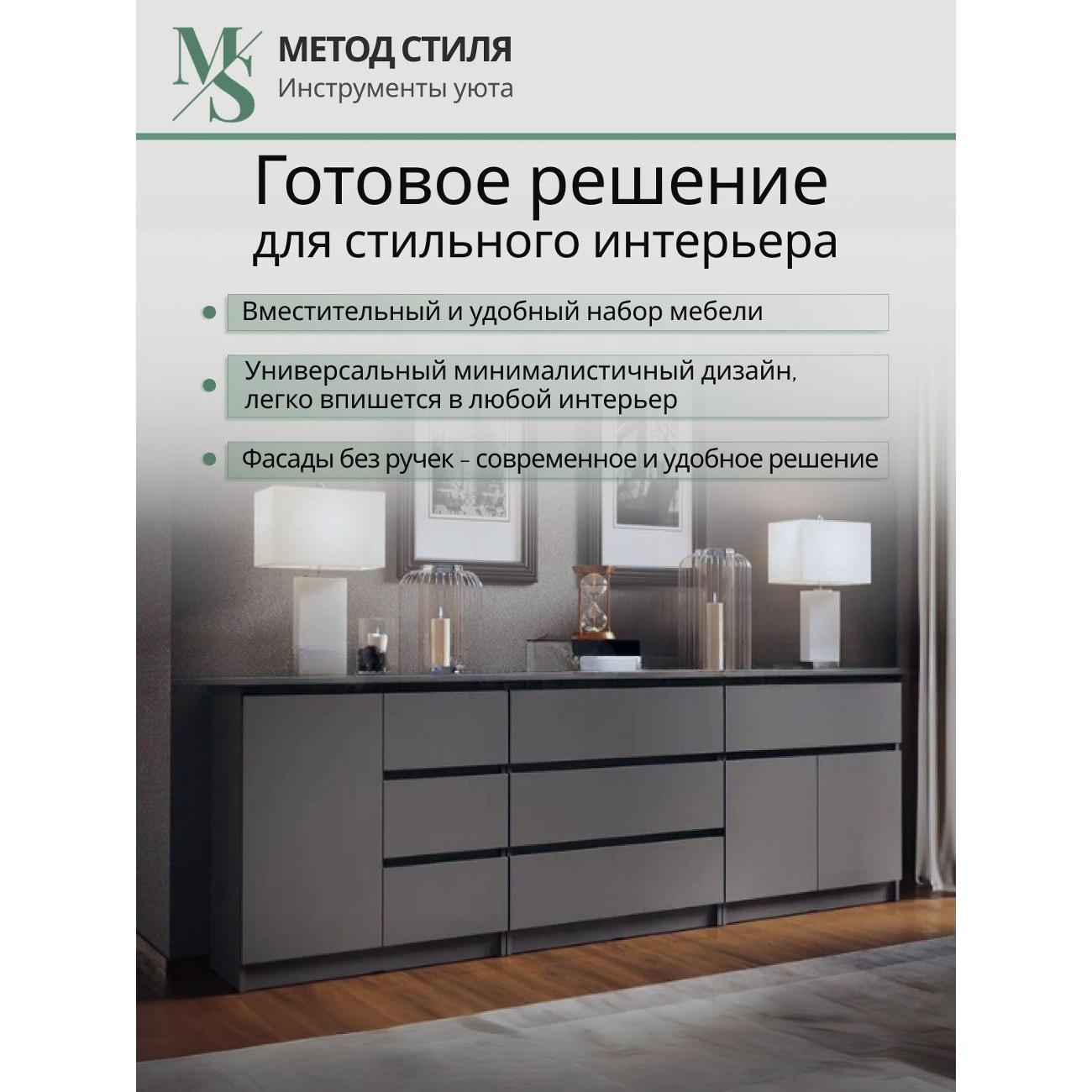 Стенка Мебельная компания МиФ Челси Графит