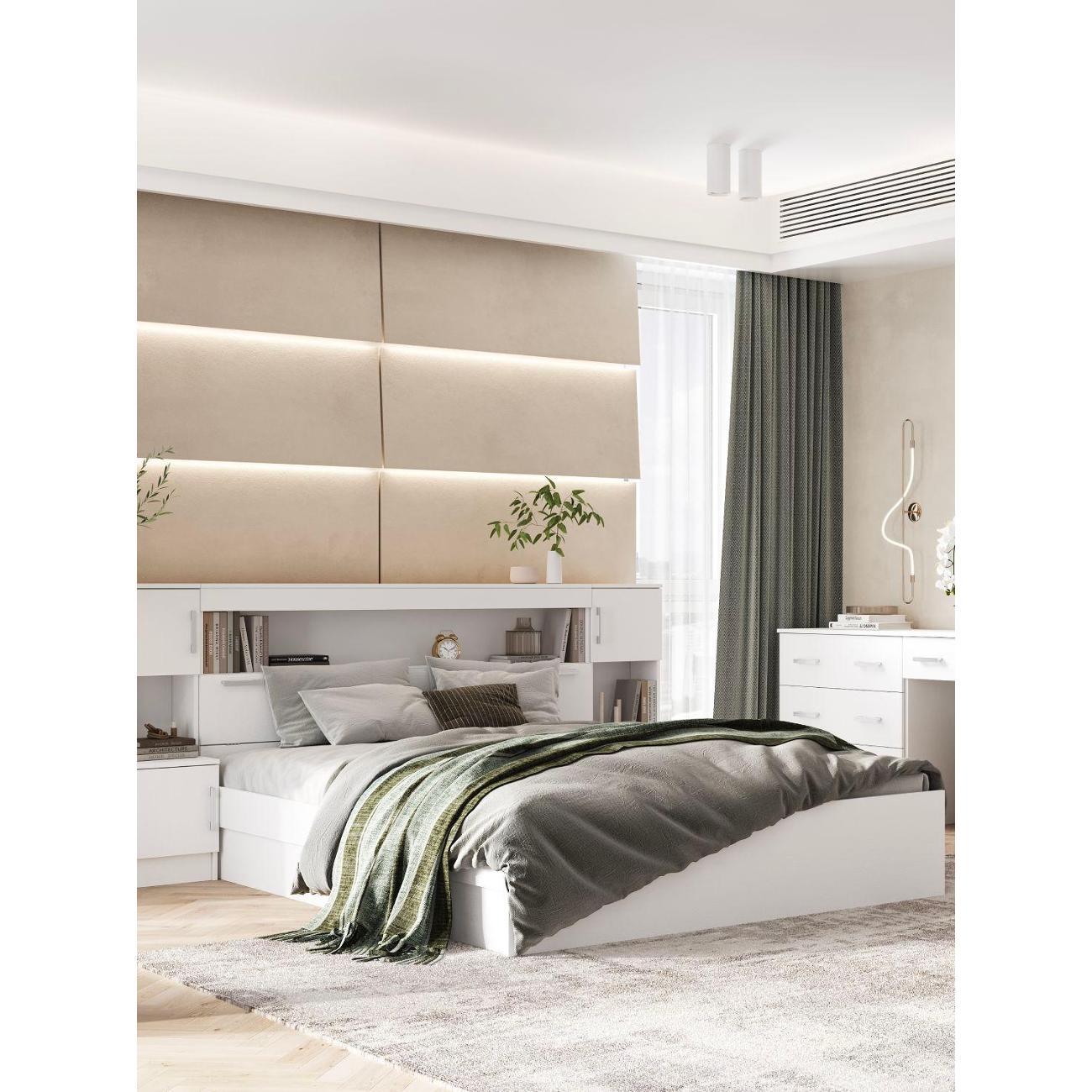 Кровать Мебельная компания Миф Басямиф 1,6м белая