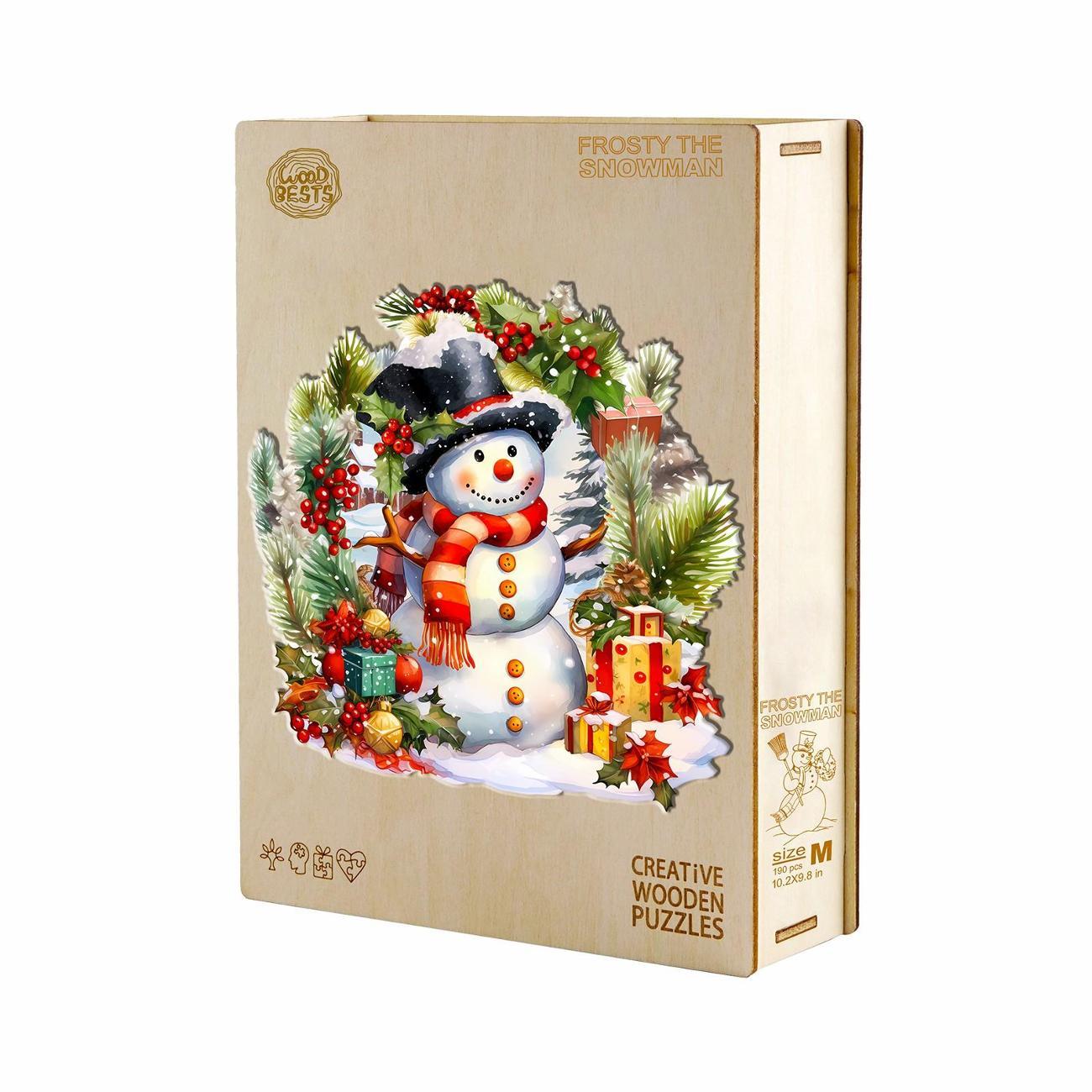 Пазл Woodbests 6542-WP Снеговик Шапочкин L