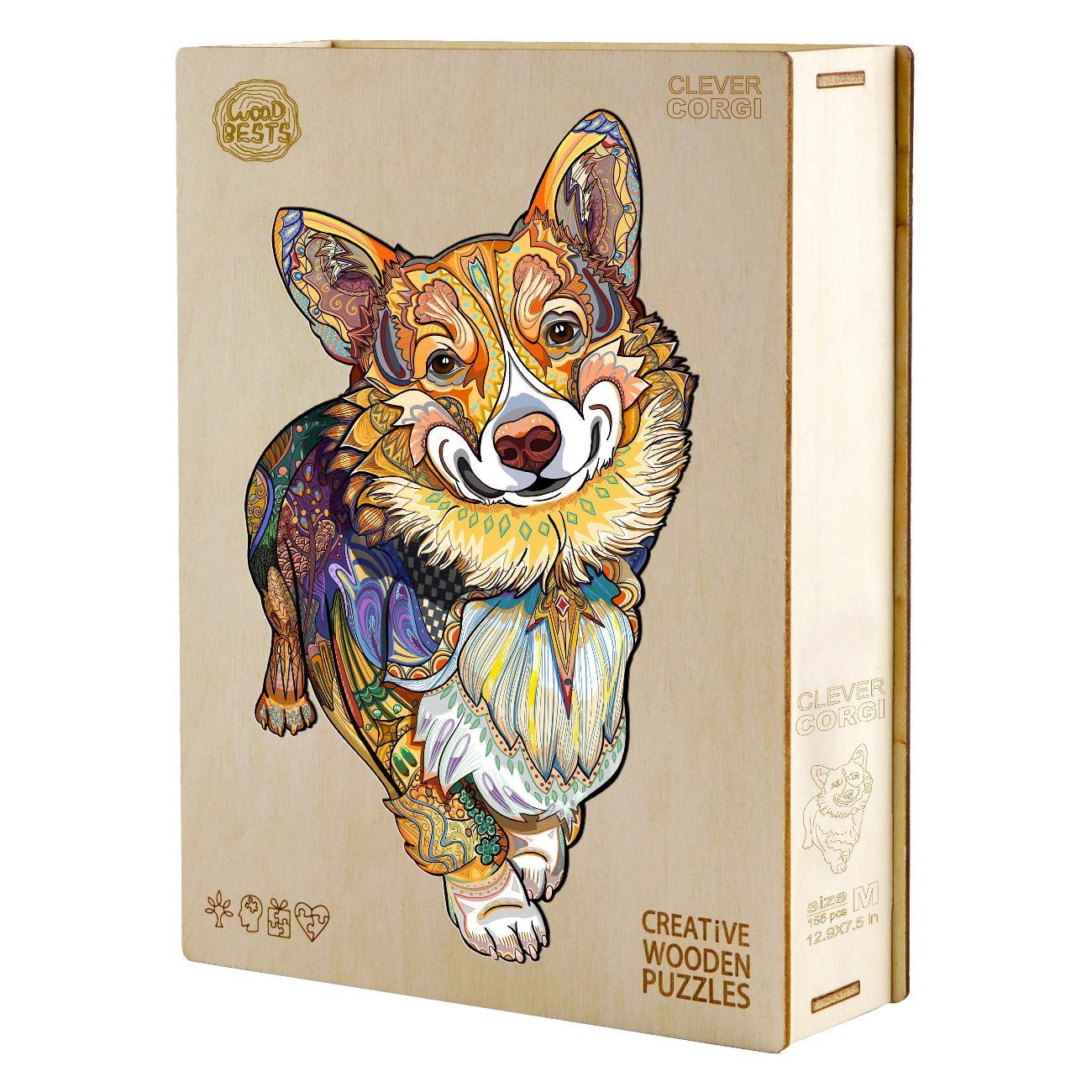 Пазл Woodbests 6108-WP Веселый Корги XL