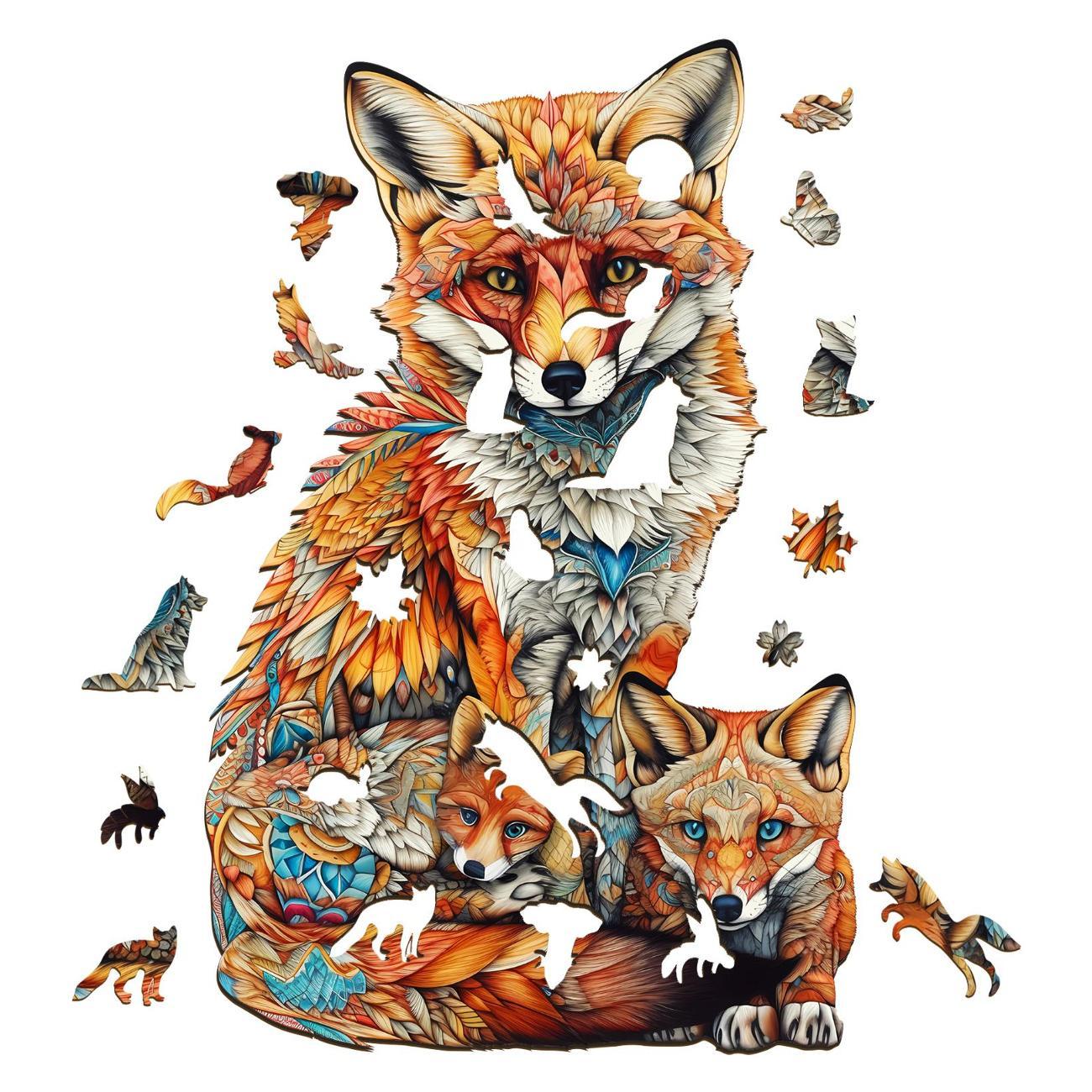 Пазл Woodbests 6150-WP Лисья Семья S