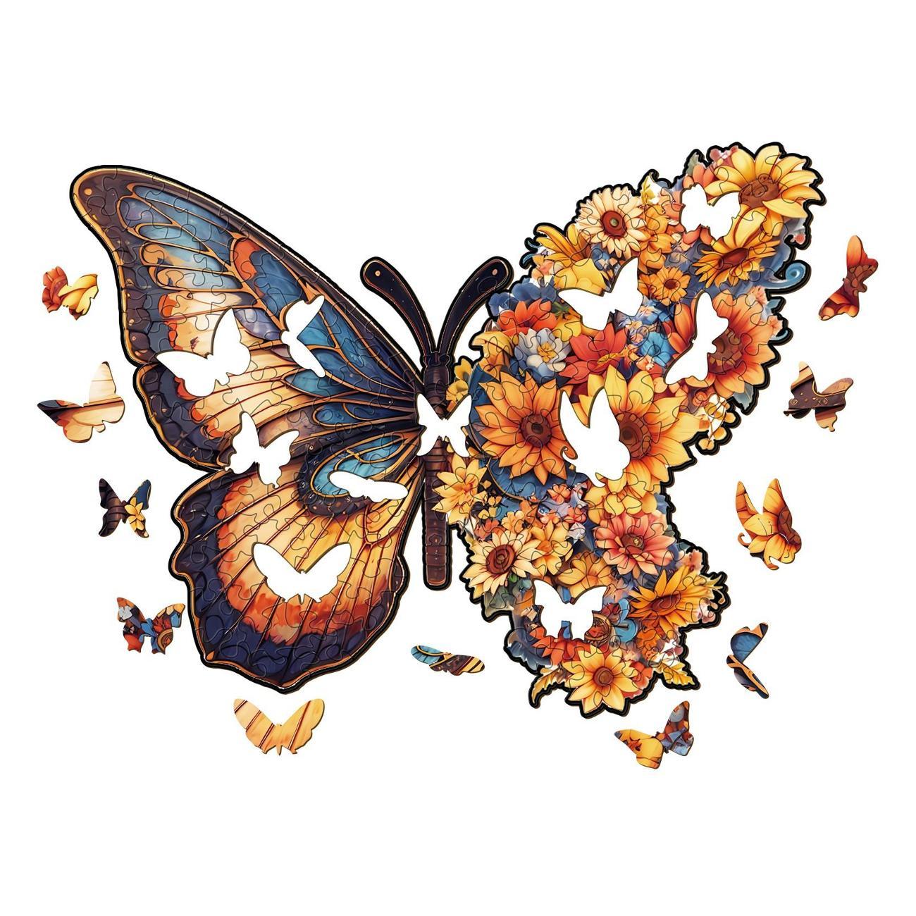 Пазл Woodbests 6371-WP Цветочная Бабочка M