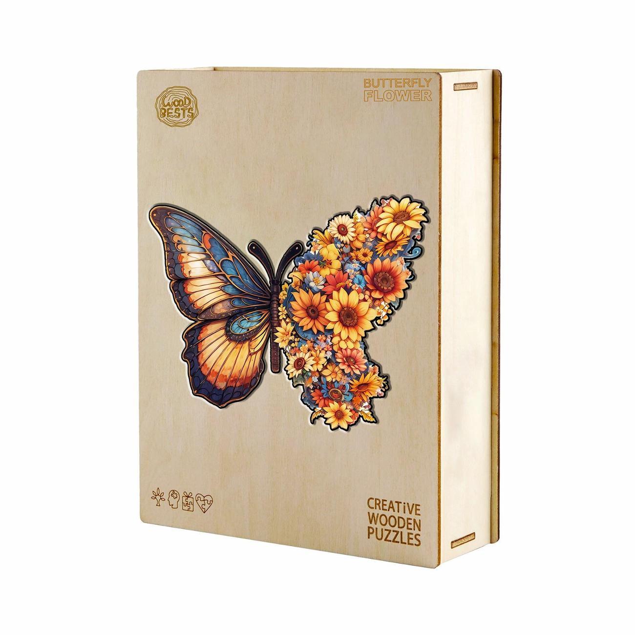 Пазл Woodbests 6371-WP Цветочная Бабочка M
