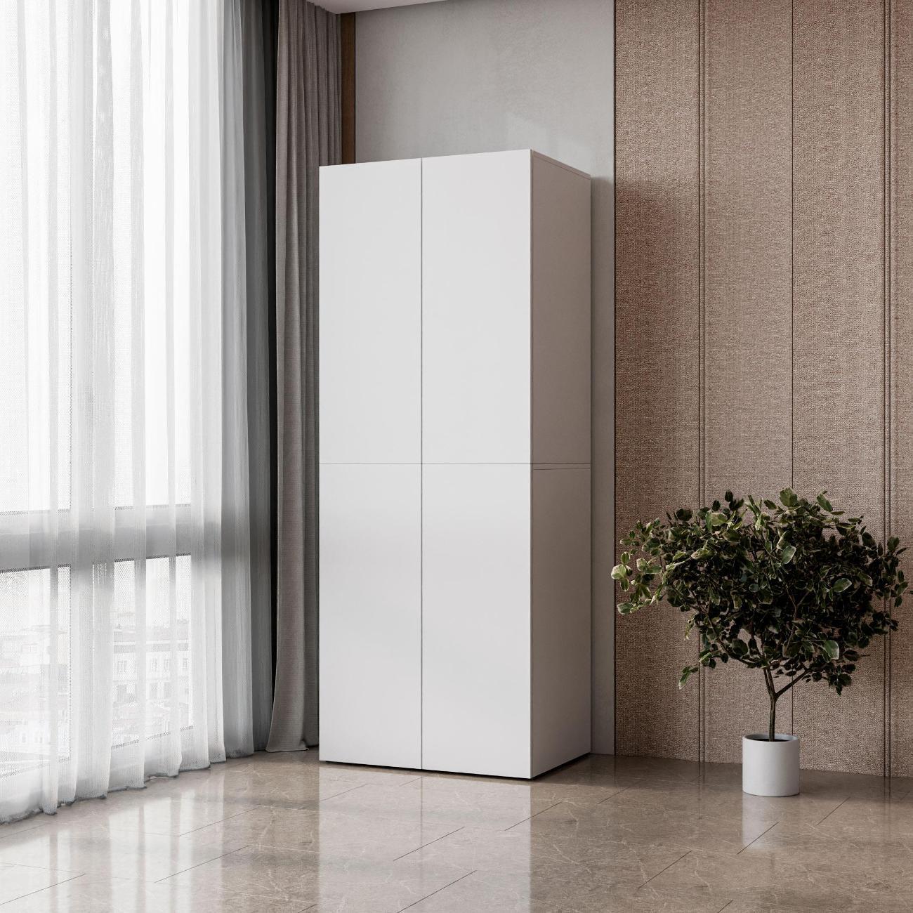 Шкаф СИГМА-МЕБЕЛЬ.РФ Шкаф распашной со штангой высота до 260 см, Сигма, белый фото