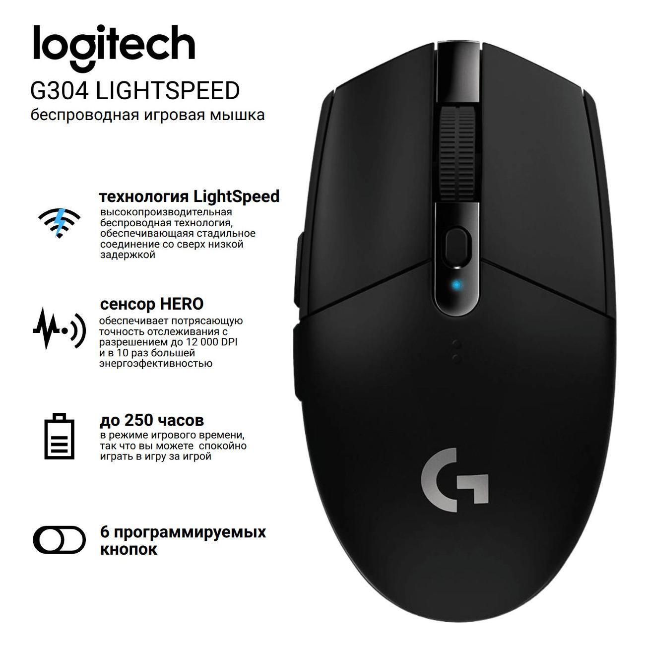 Компьютерная мышь беспроводная Logitech G-304 Lightspeed