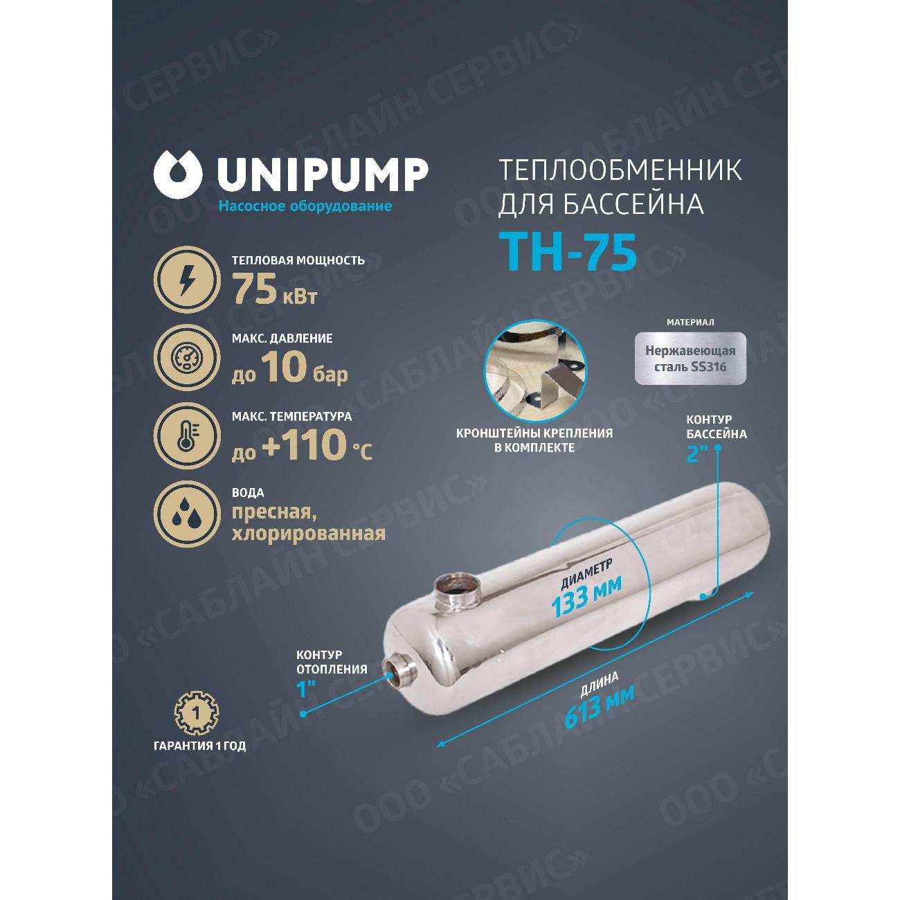 Прочие аксессуары для бассейна Unipump heatchange2025