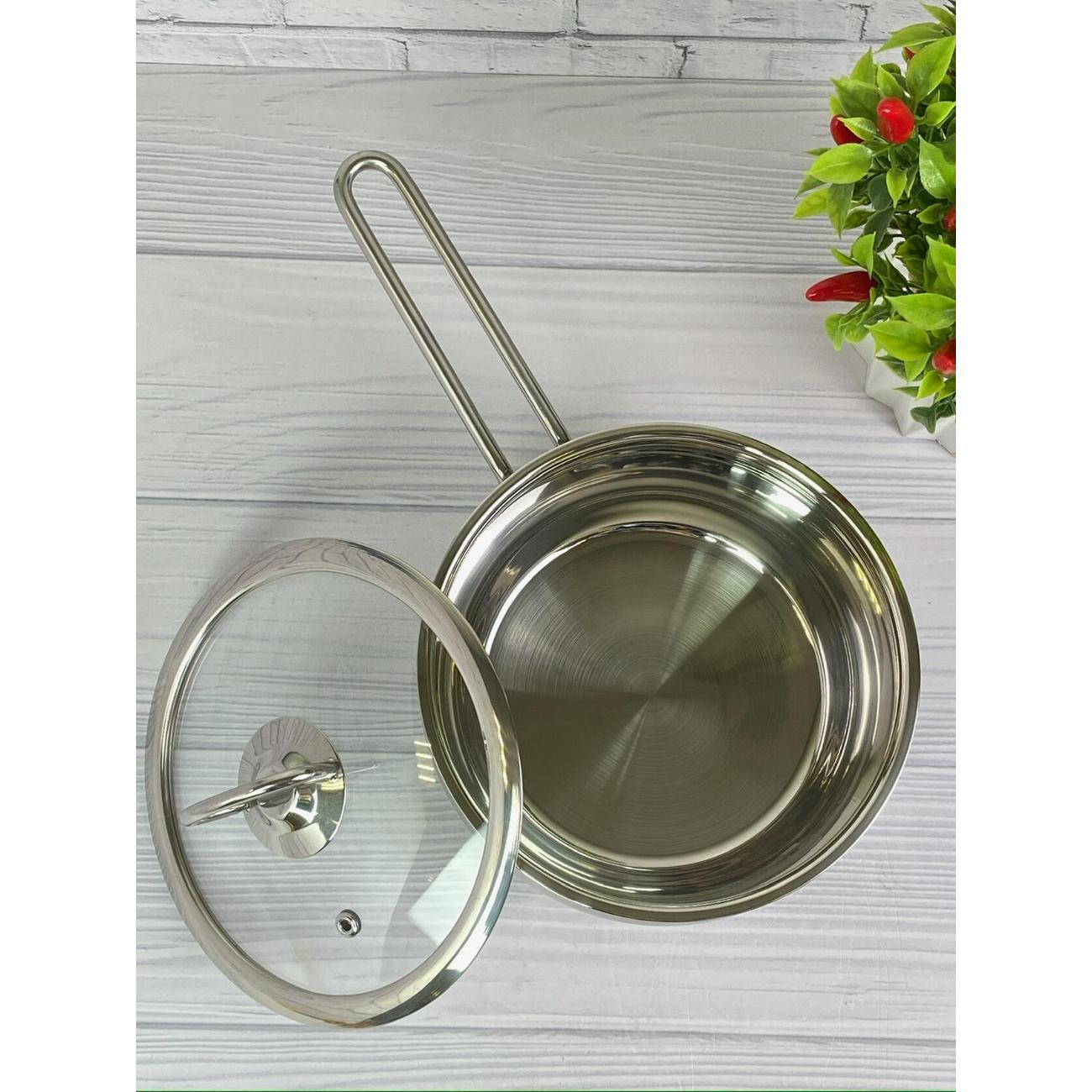 Ковш RasheL с крышкой 1л из нержавеющей стали