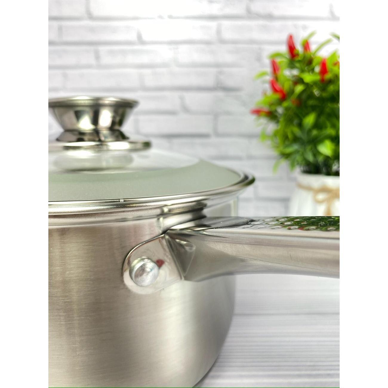 Ковш Zeidan с крышкой 2 л из нержавеющей стали