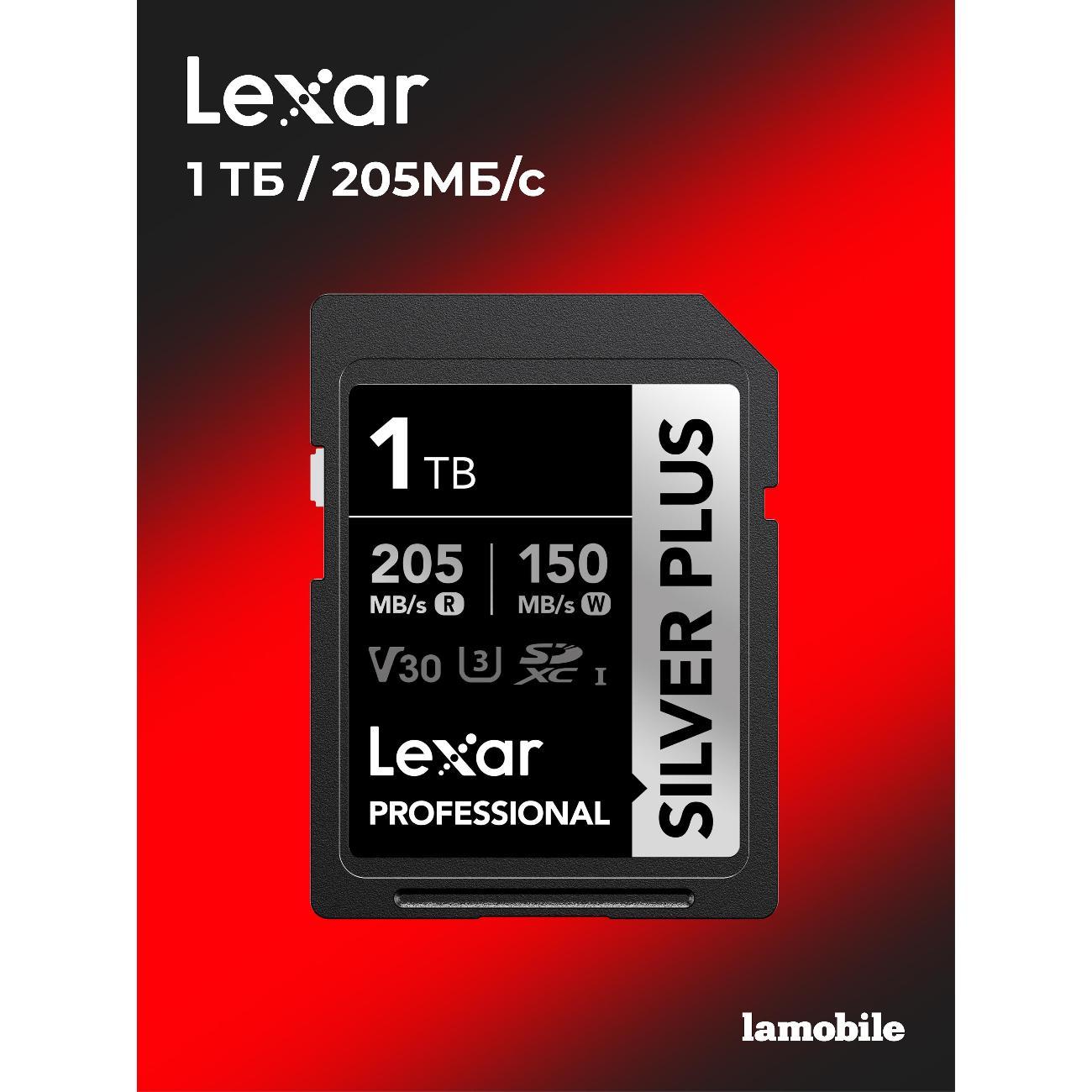 Карта памяти Lexar SDXC SILVER PLUS 1TB UHS-I Card