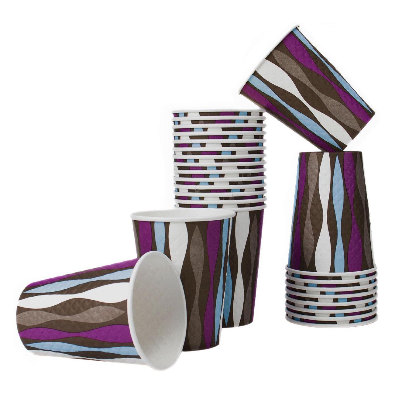 Набор одноразовой посуды Welday Стаканы одноразовые 300мл 50шт WELDAY волна