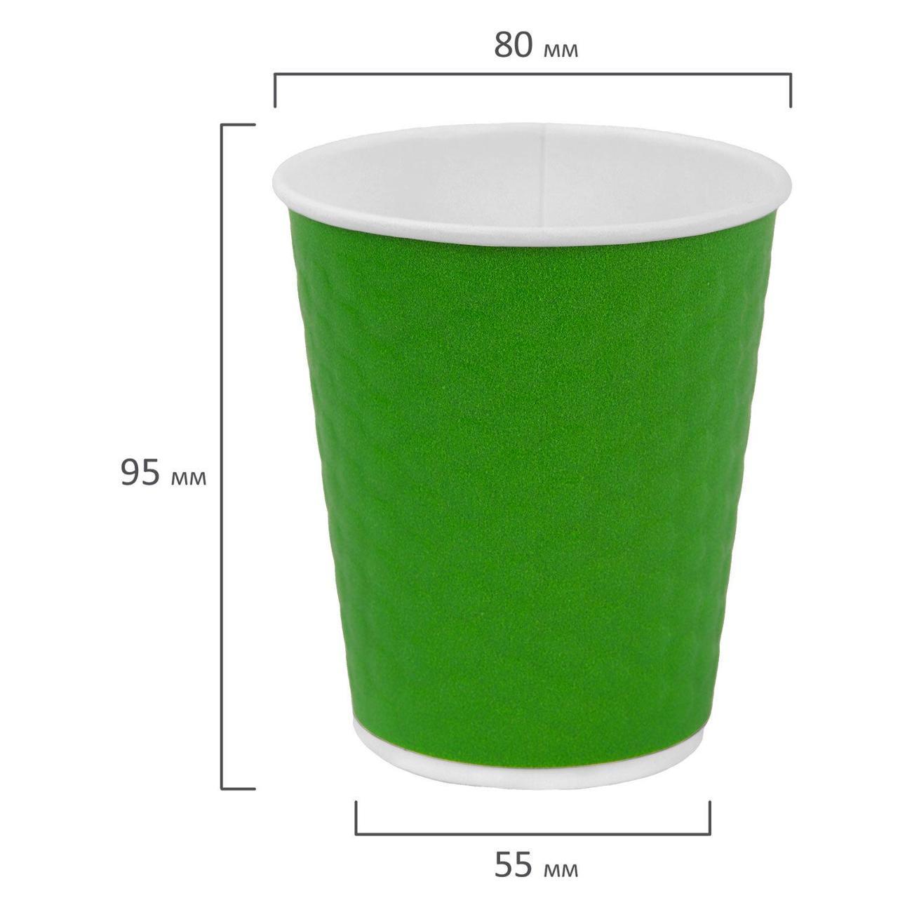 Набор одноразовой посуды Welday Стаканы одноразовые 250мл 50шт WELDAY Соты зелены