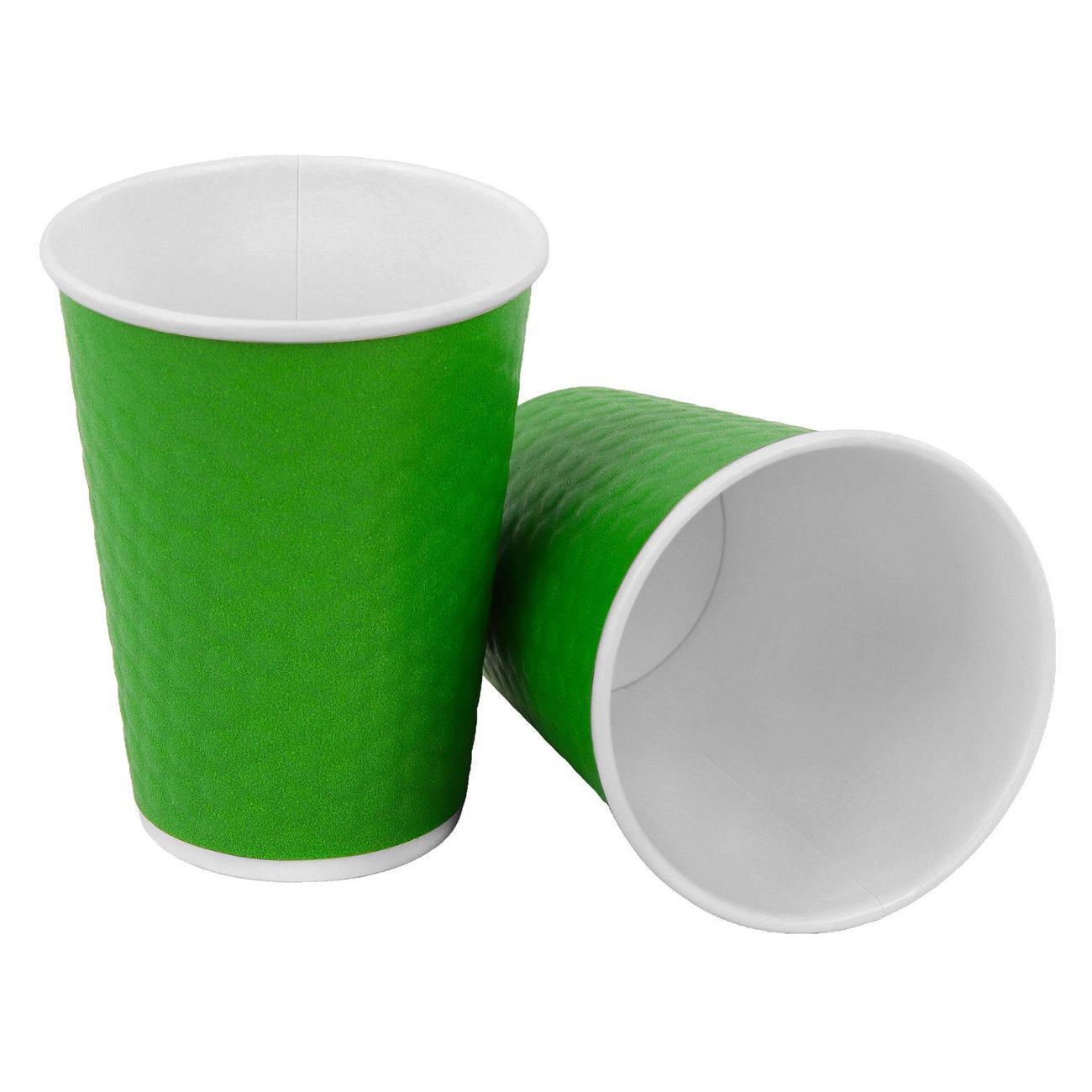 Набор одноразовой посуды Welday Стаканы одноразовые 300мл 50шт WELDAY Соты зеленые