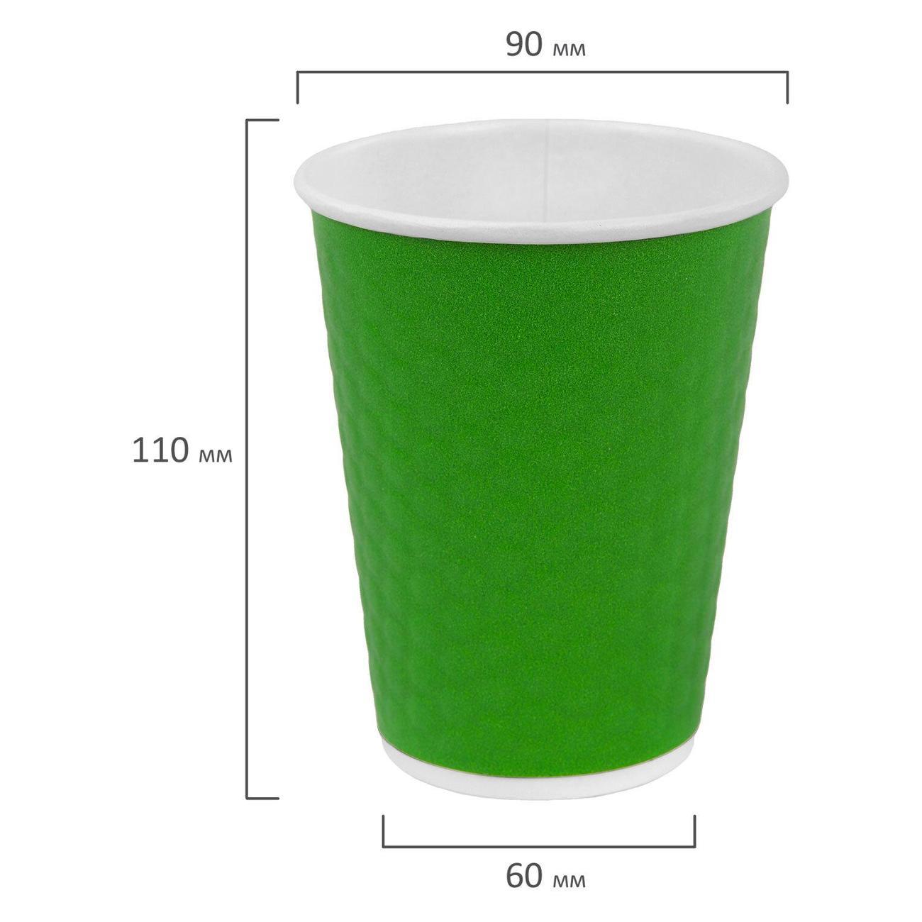 Набор одноразовой посуды Welday Стаканы одноразовые 300мл 50шт WELDAY Соты зеленые