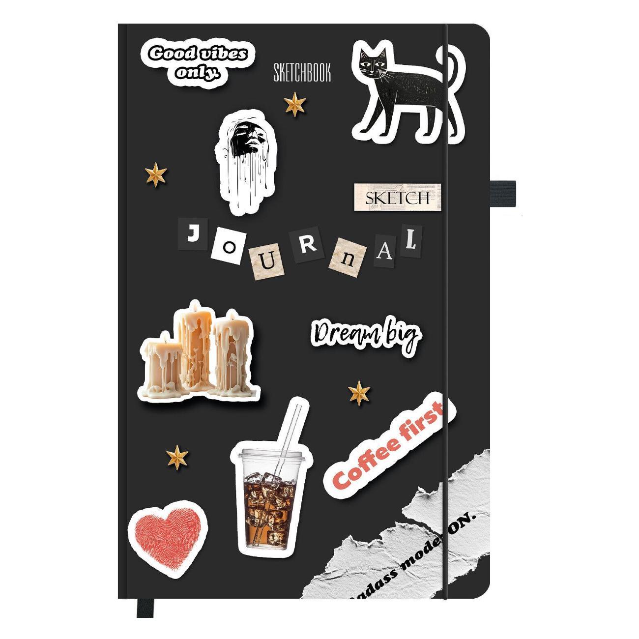 Скетчбук Brauberg Скетчбук слон кость 130х210мм 140г/м 80л Стикеры