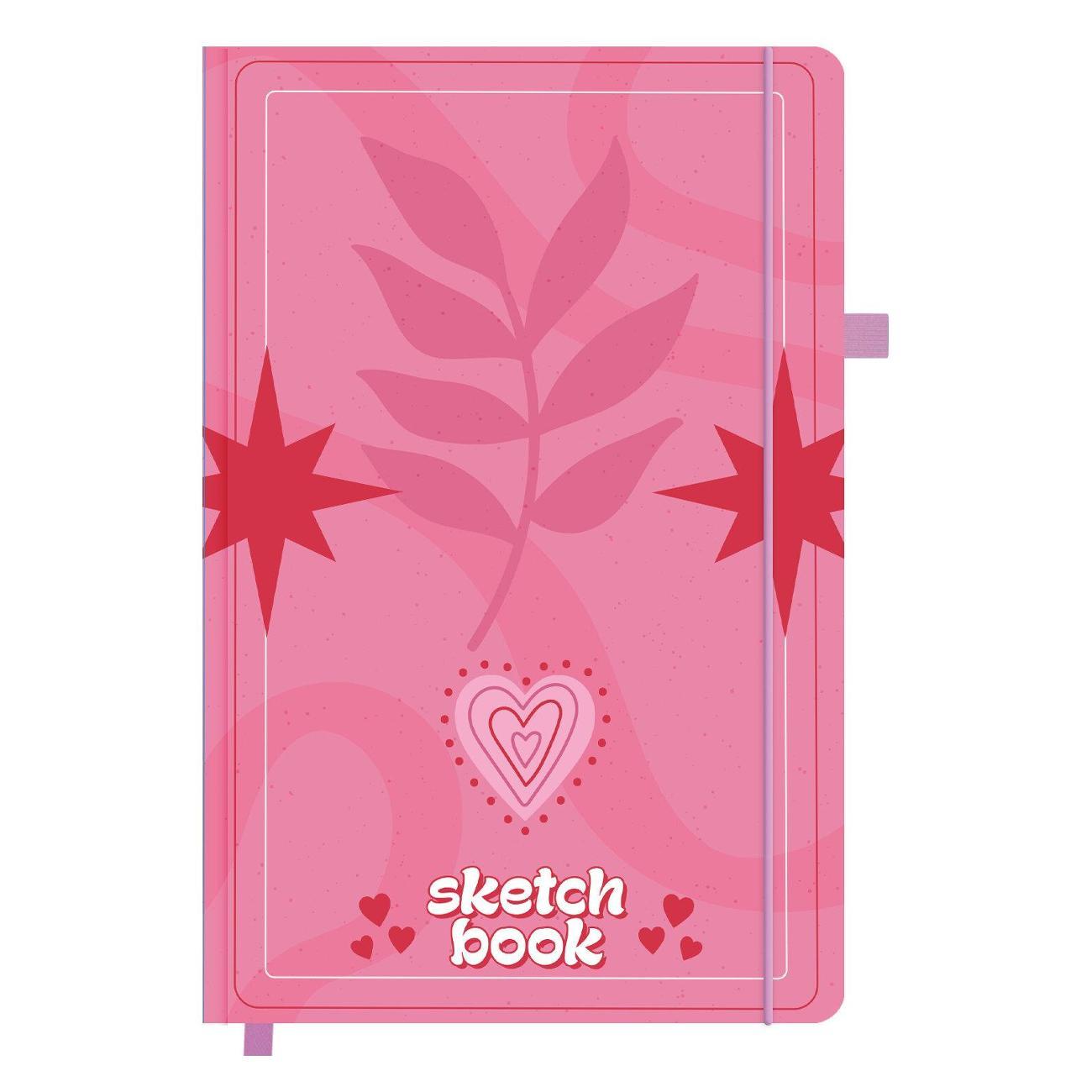 Скетчбук Brauberg Скетчбук белая бум 130х210мм 140г/м 80л Розовый