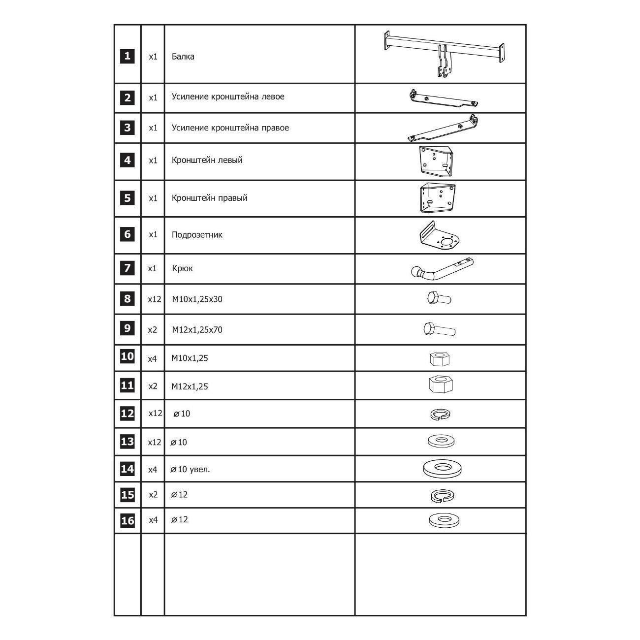 Фаркоп BERG Фаркоп разборной для Ford Focus хэтчбек II