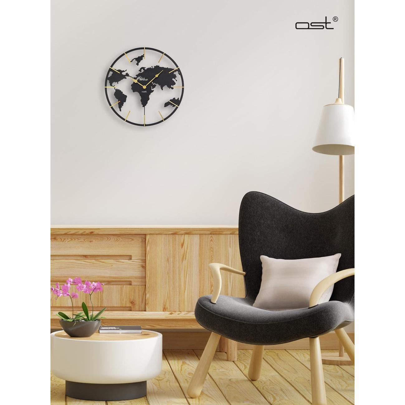 Часы настенные Рус.Хоум "Карта мира" BG 42 см с подсветкой на пульте