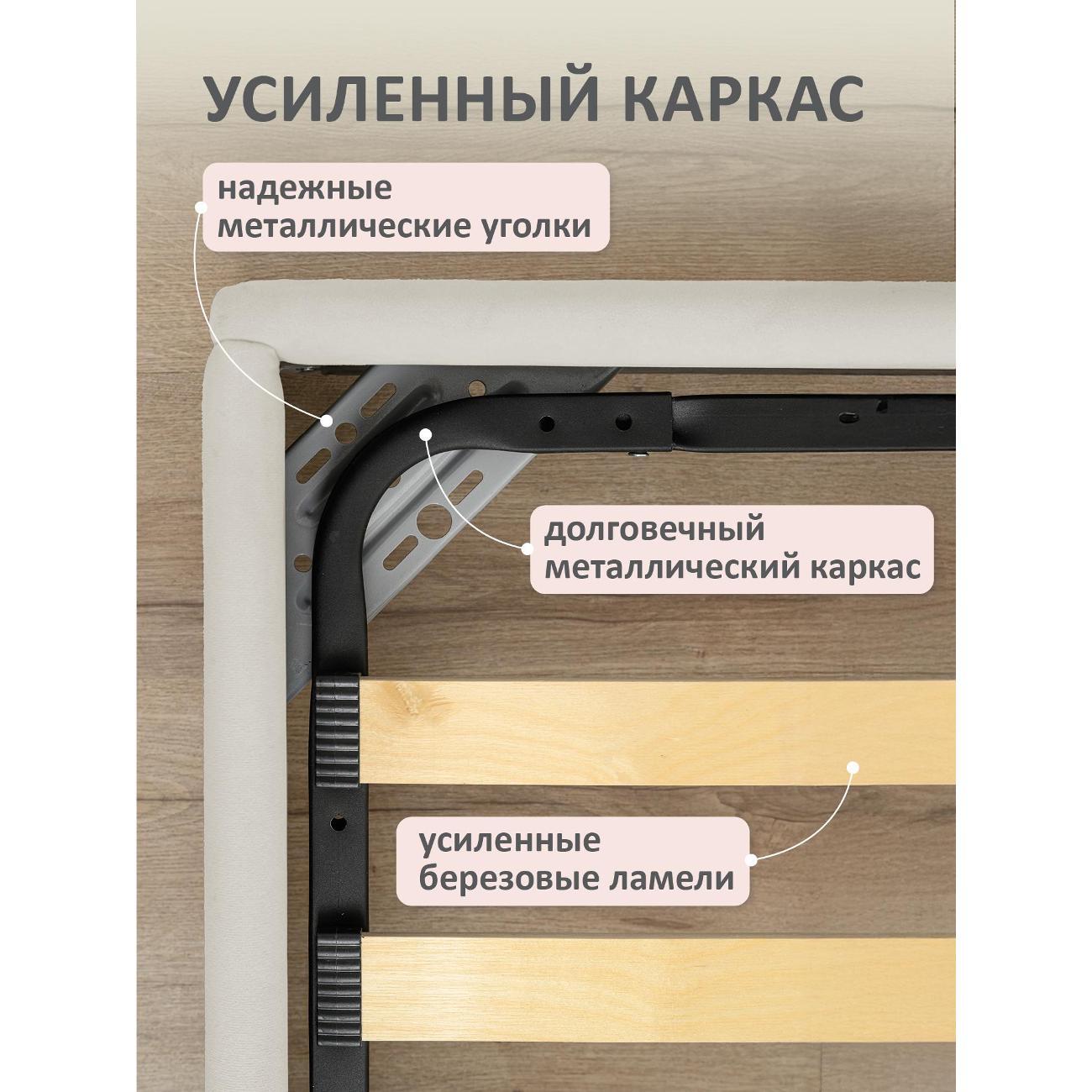 Кровать Ромак односпальная 200х90 светло-бежевый А/5578