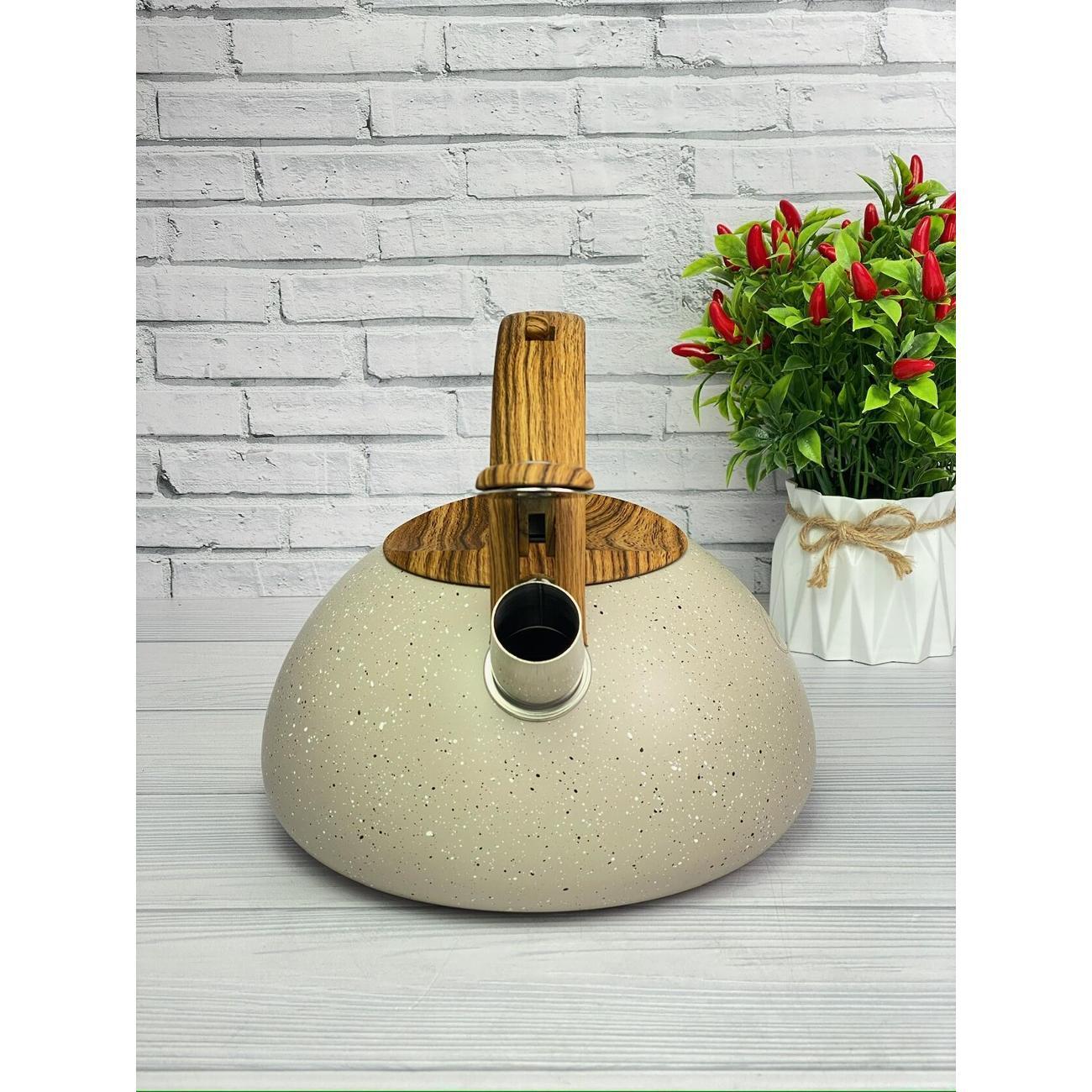 Чайник для плит Мерали 3 л со свистком из нержавеющей стали и с курковым механизмом для всех видов плит