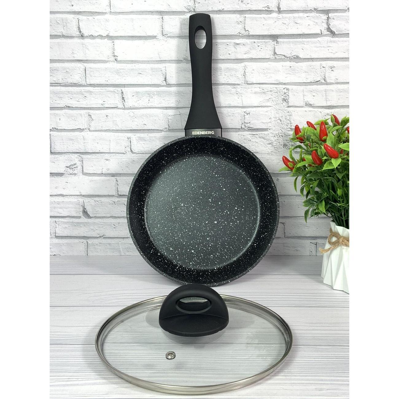 Сковорода Edenberg с крышкой 20 см с антипригарным покрытием для всех видов плит
