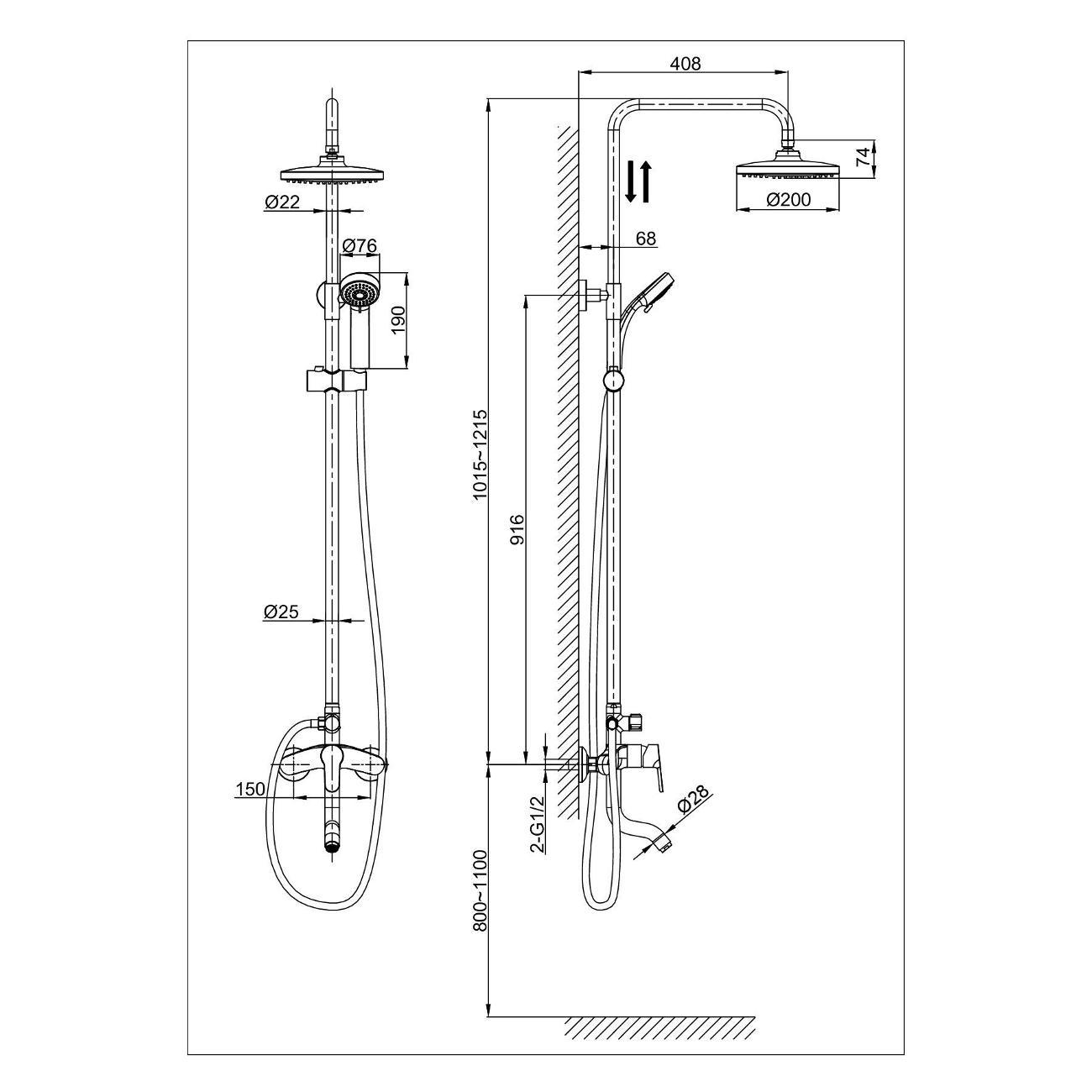Душевая система D&K Душевая система DA1393701B07