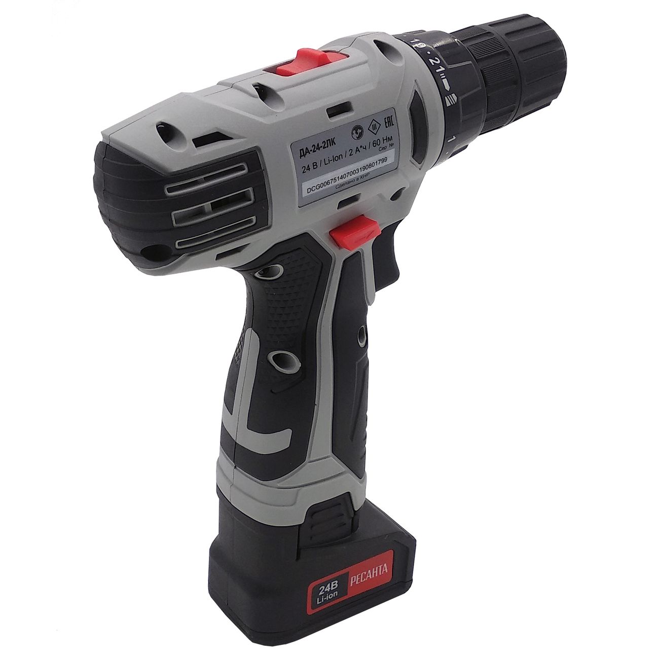 Шуруповерт аккумуляторный Ресанта ДА-24-2ЛК (75/14/7)
