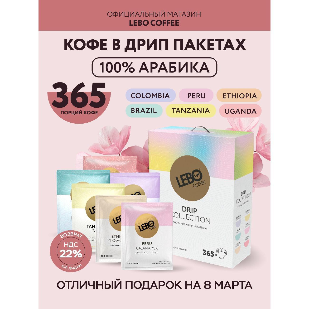 Кофе в дрип-пакетах Lebo по странам произрастания