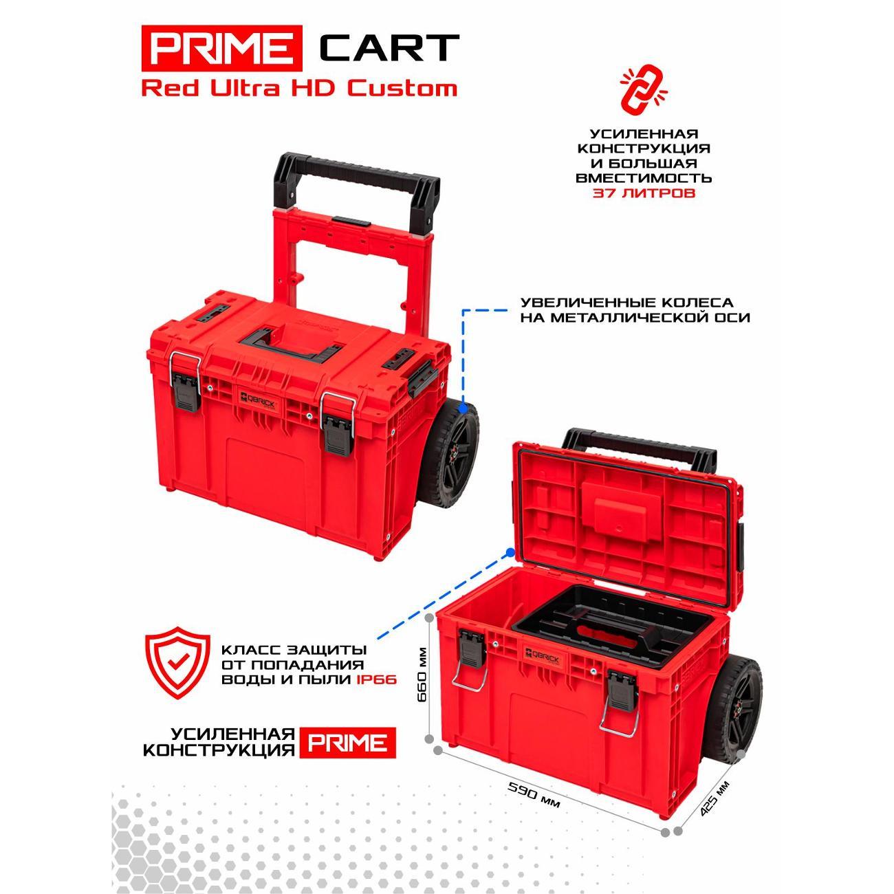 Ящик для хранения инструмента QBRICK SYSTEM PRIME SET 1 RED Ultra HD Custom