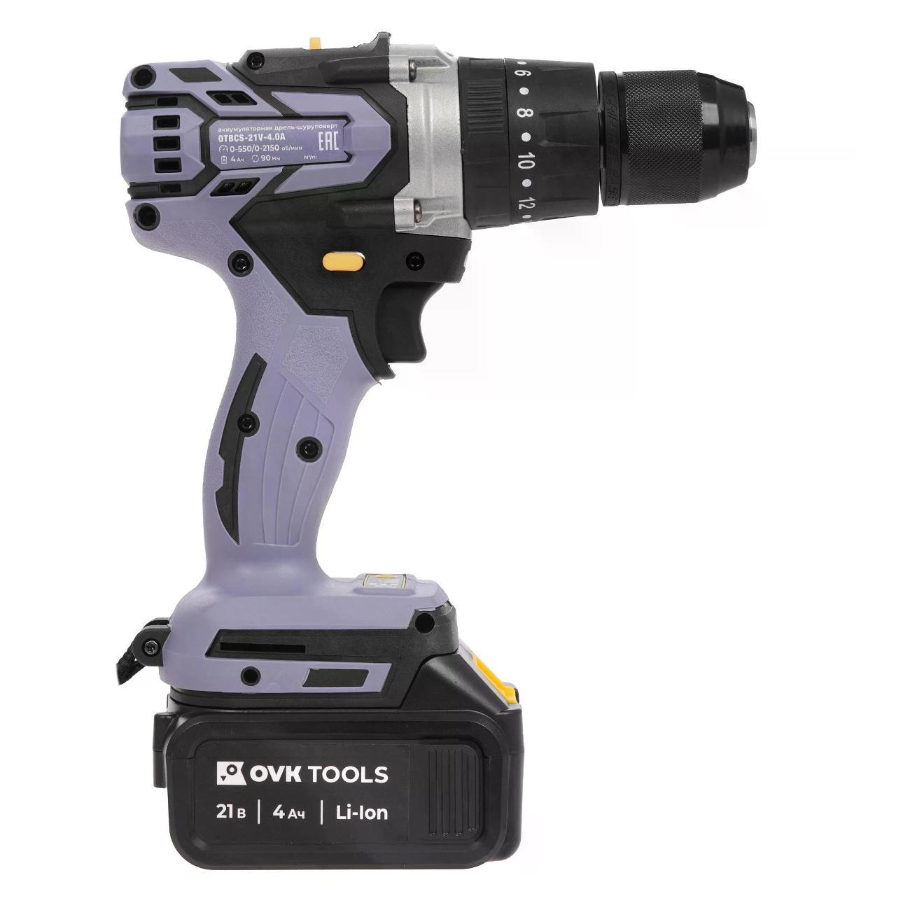 Дрель-шуруповерт OVK TOOLS OTBCS-21V-4.0A