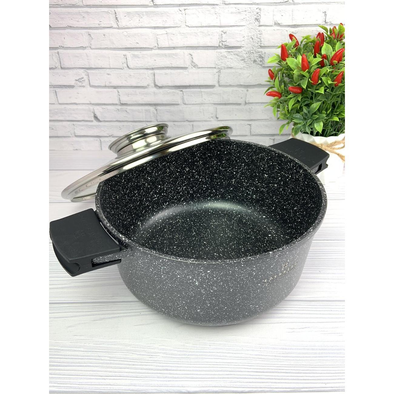 Кастрюля Edenberg 2,3 л из алюминия c силиконовыми прихватами