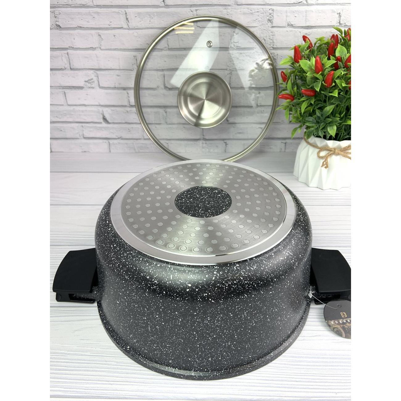 Кастрюля Edenberg 2,3 л из алюминия c силиконовыми прихватами