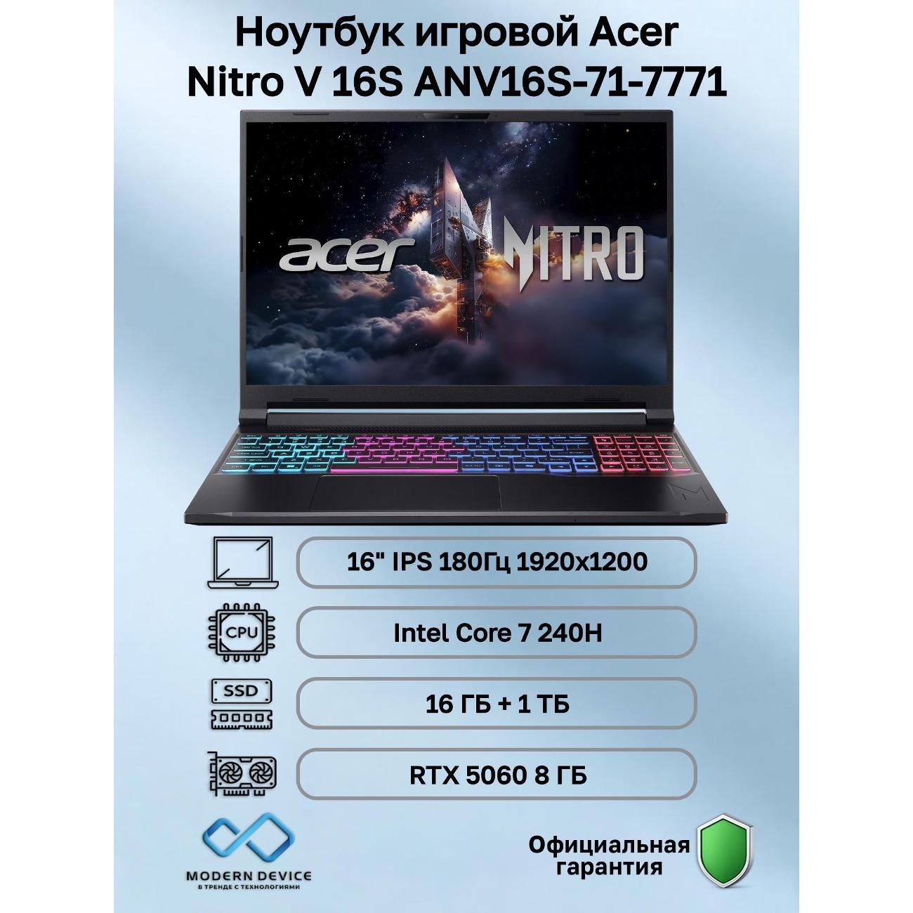 Ноутбук Acer Nitro V 16S ANV16S-71-7771 фото