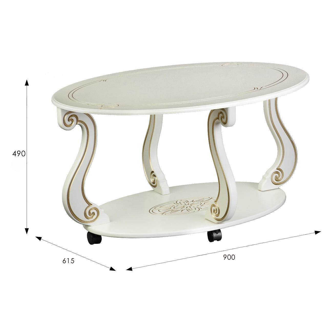 Стол журнальный Мебелик Овация (М) на колесах