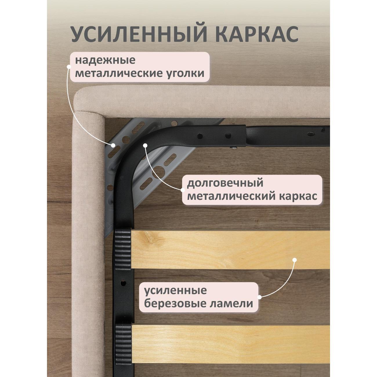 Кровать Ромак односпальная 200*120 крем М/5960