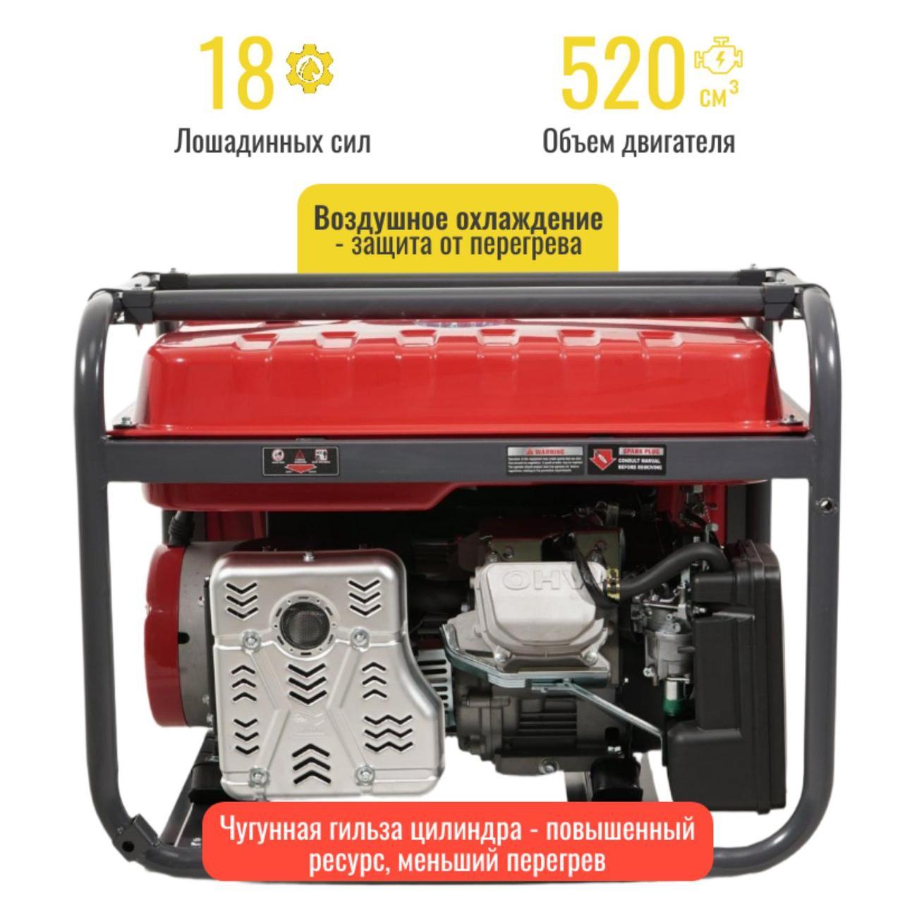 Генератор POWERAC PR11000 Classic Max бензиновый (11кВт, 220В, 18л.с., АВТОЗАПУСК), бензогенератор с медной обмоткой