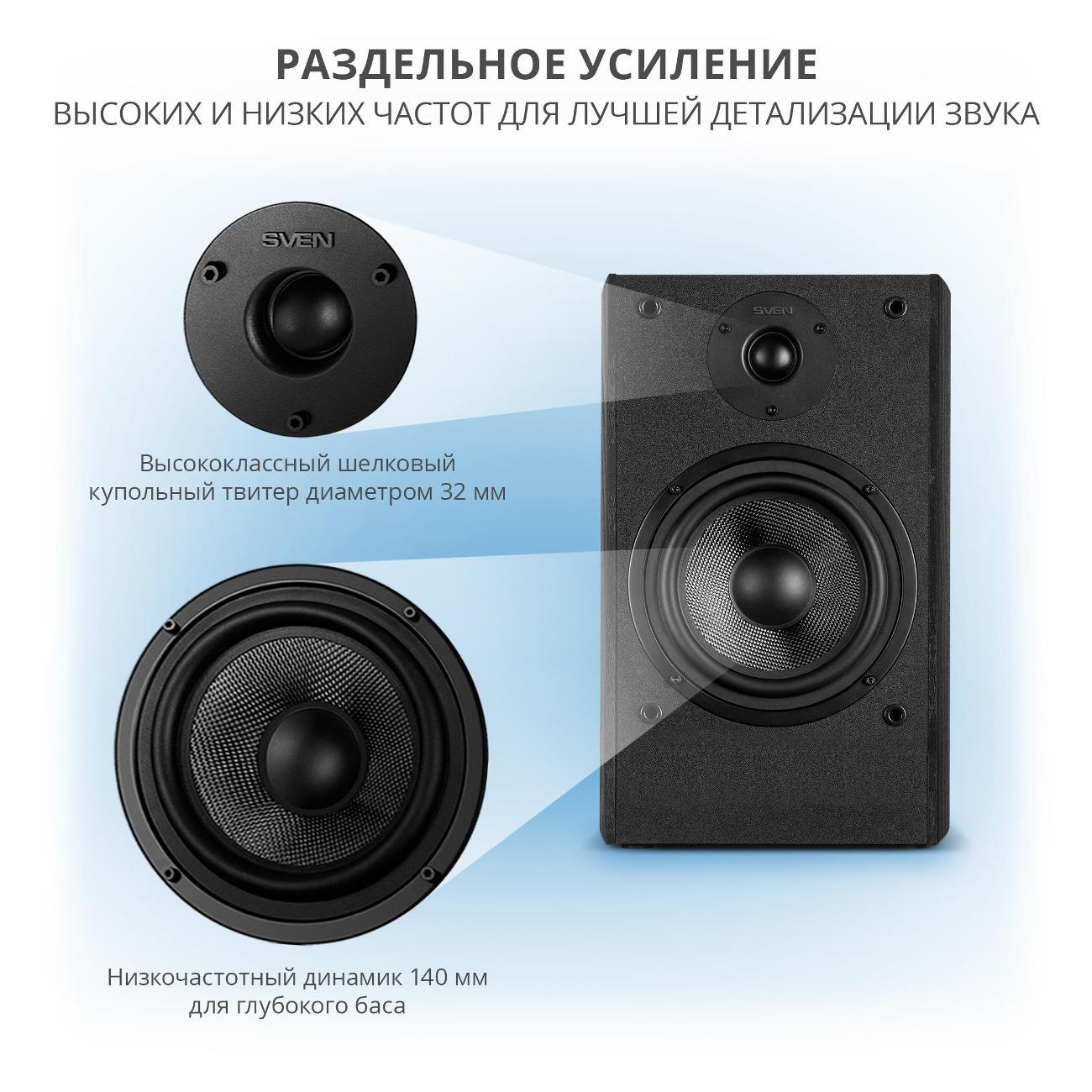 Активные колонки Sven MC-30, черный (200 Вт)