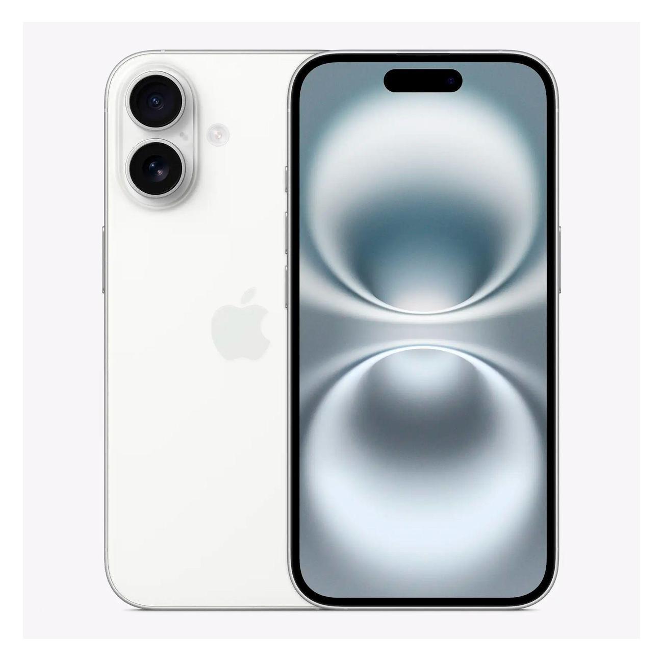 Смартфон Apple iPhone 16 - 128 ГБ - белый - SIM+eSIM