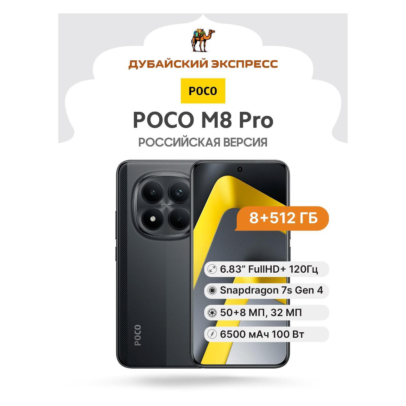 Смартфон POCO M8 Pro 5G - 12+512GB черный