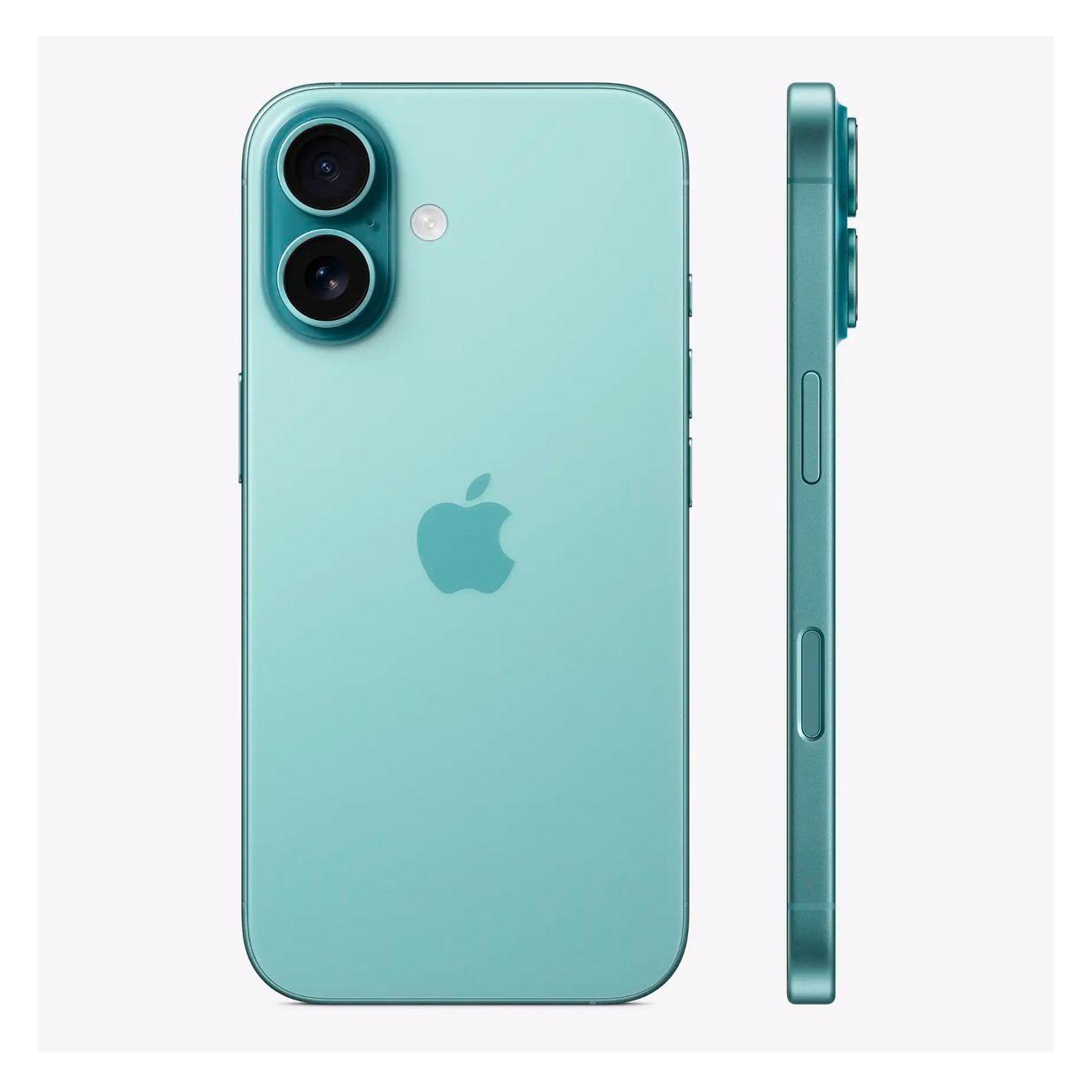 Смартфон Apple iPhone 16 - 128 ГБ - сине-зеленый - SIM+eSIM